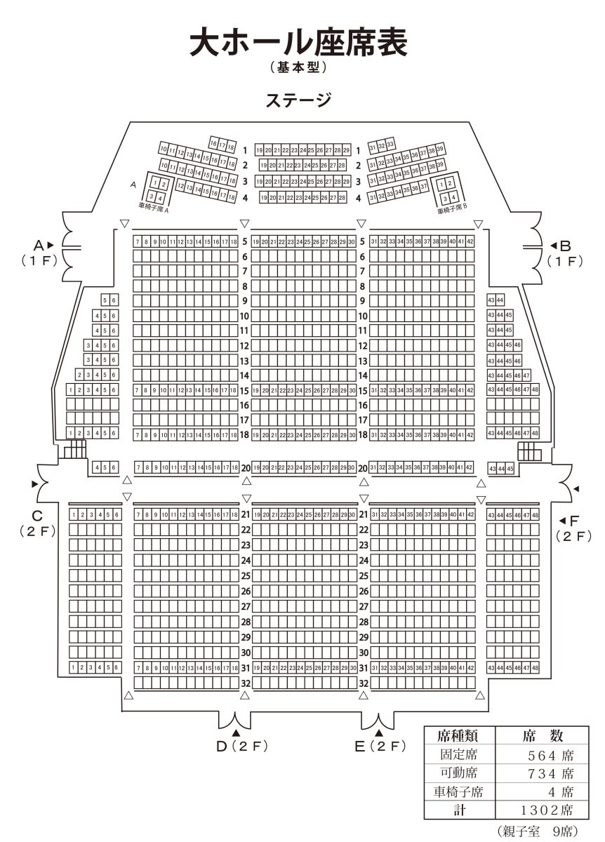 大ホール座席表